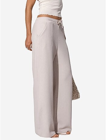 Pantalon long côtelé à taille élastiquée avec cordon de serrage busem