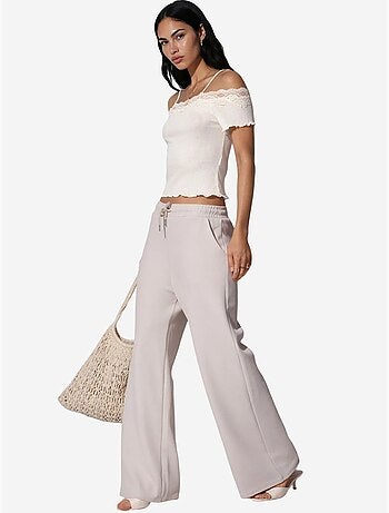 Pantalon long côtelé à taille élastiquée avec cordon de serrage busem