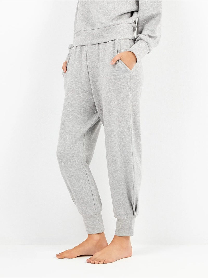 Pantalon long double toucher doux Gris - Kiabi