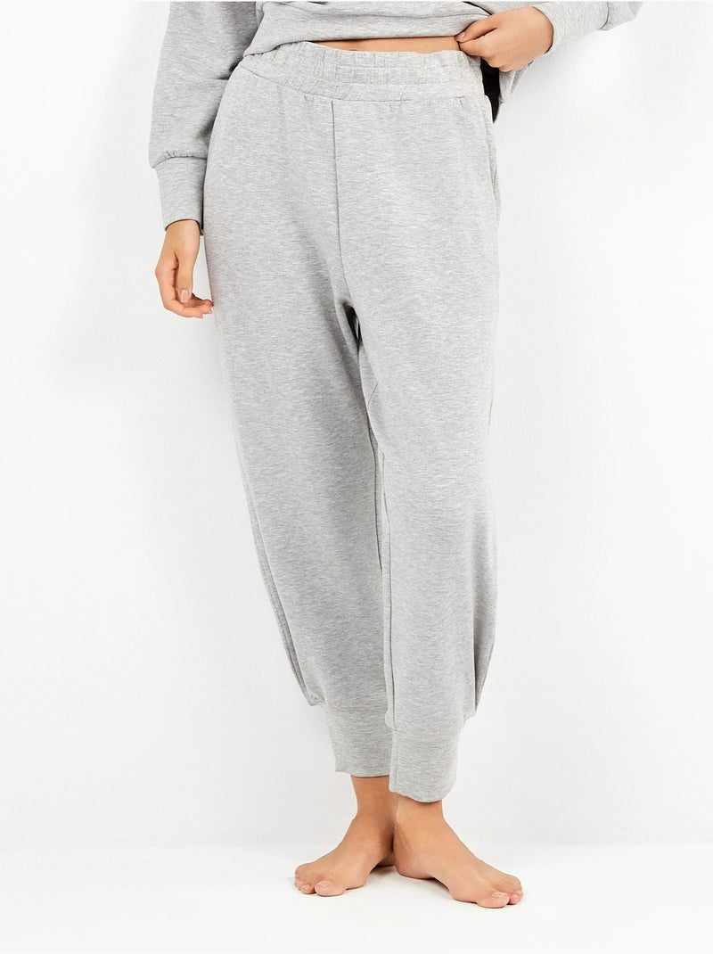 Pantalon long double toucher doux Gris - Kiabi