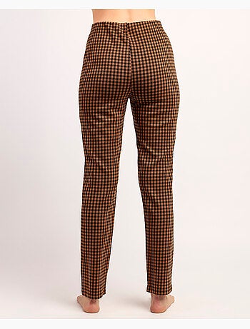 Pantalon long élastique vichy pour femme ADMAS