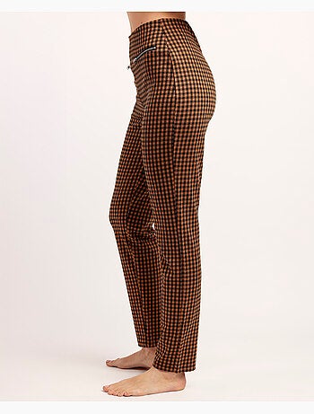 Pantalon long élastique vichy pour femme ADMAS