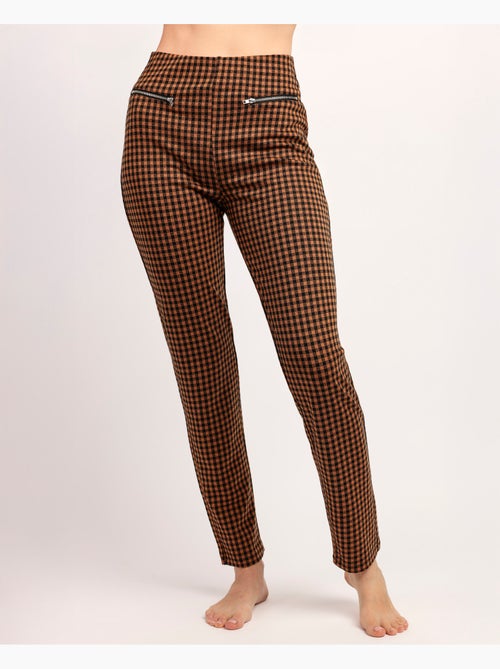 Pantalon long élastique vichy pour femme ADMAS - Kiabi