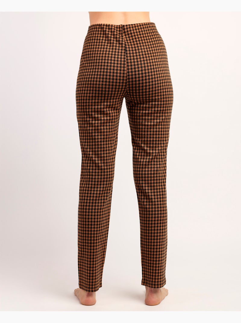 Pantalon long élastique vichy pour femme ADMAS Orange - Kiabi