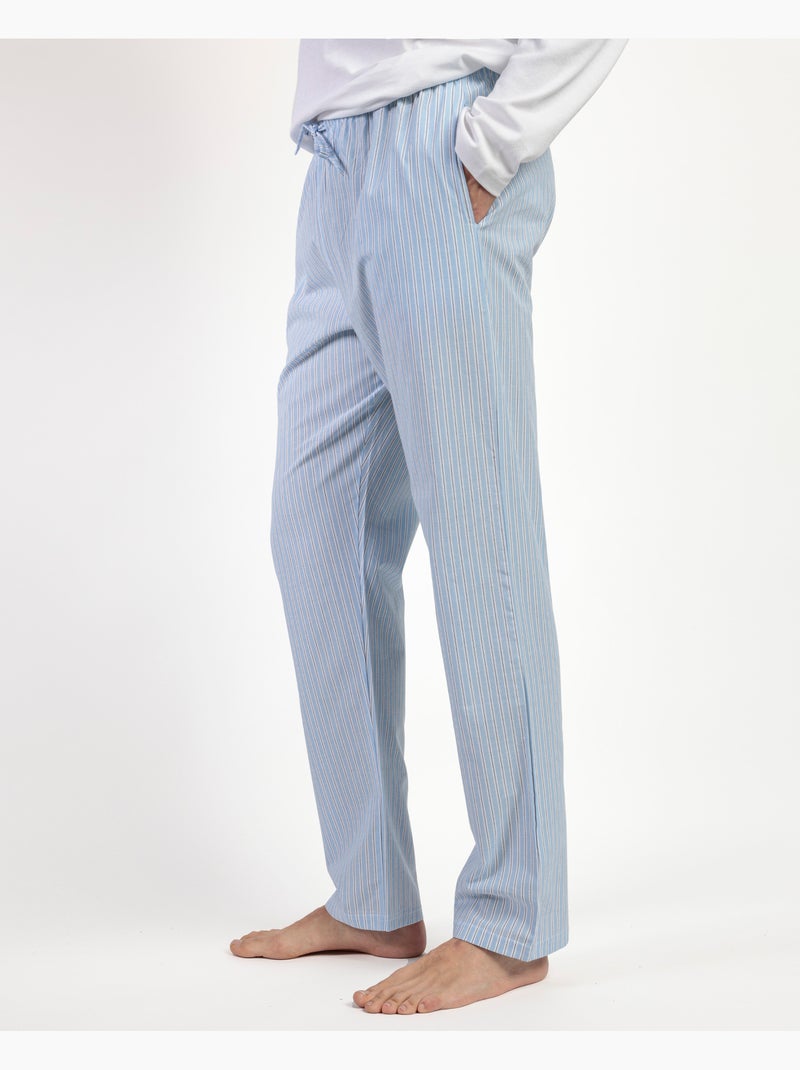 Pantalon long en popeline compacte pour homme ADMAS HOME Bleu - Kiabi
