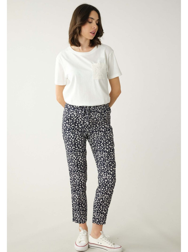 Pantalon long en twill 'Deeluxe' Bleu - Kiabi