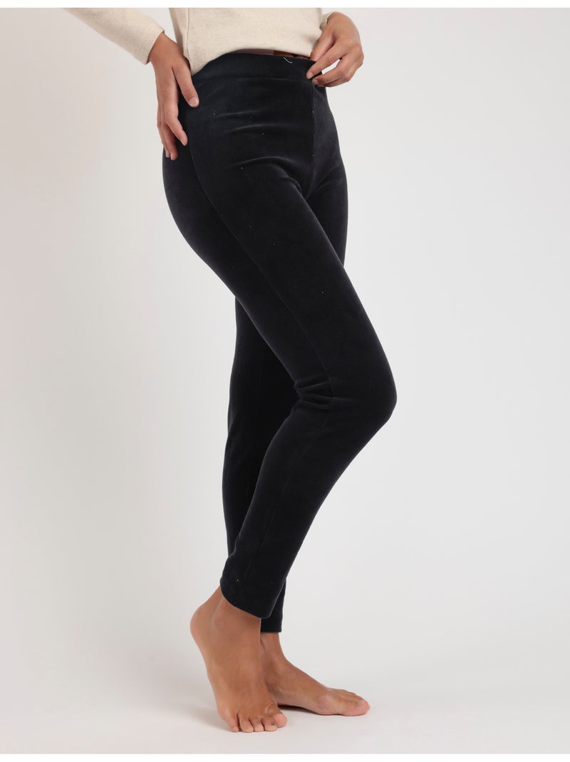 Pantalon long en velours côtelé extensible pour femme ADMAS Noir - Kiabi
