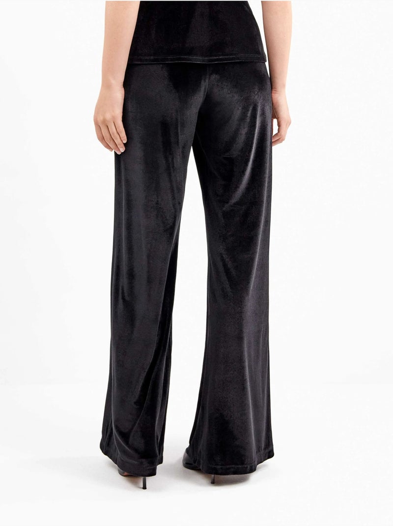 Pantalon long en velours élastique avec design élégant Noir - Kiabi