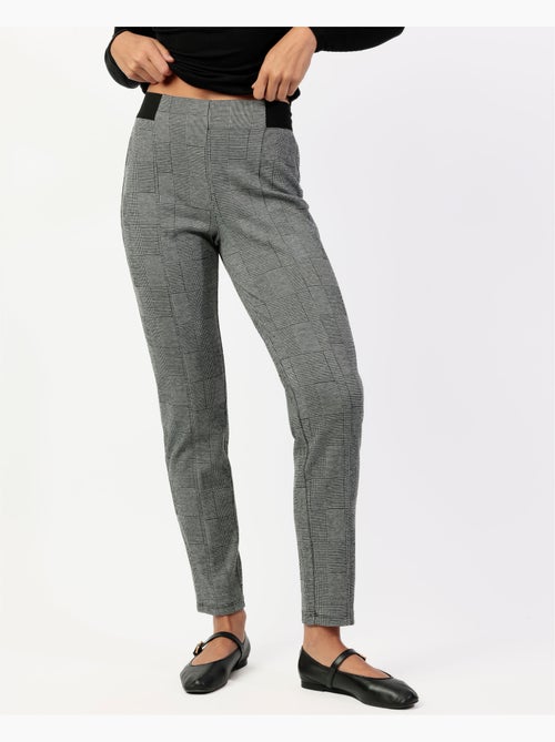 Pantalon long extensible à carreaux gris pour femme ADMAS - Kiabi Pantalon long extensible à carreaux gris pour femme ADMAS - Kiabi