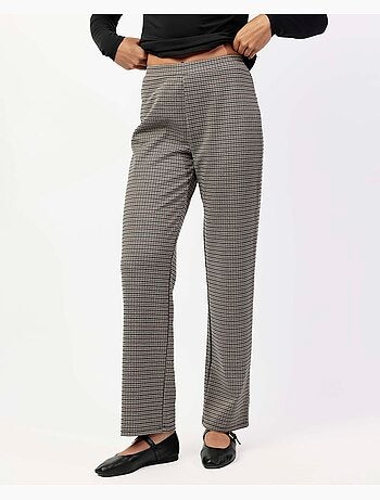 Pantalon long extensible à micro-carreaux pour femme ADMAS