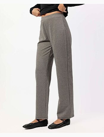 Pantalon long extensible à micro-carreaux pour femme ADMAS