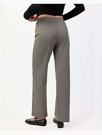 Pantalon long extensible à micro-carreaux pour femme ADMAS
