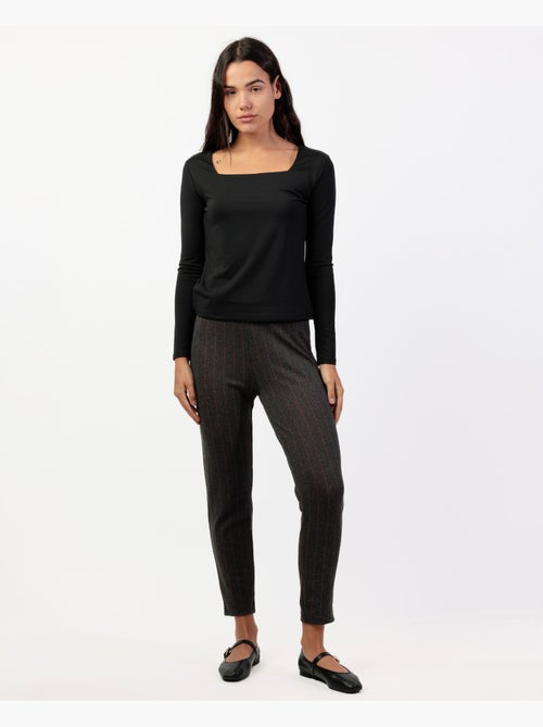 Pantalon long extensible à rayures pour femme ADMAS - Kiabi Pantalon long extensible à rayures pour femme ADMAS - Kiabi