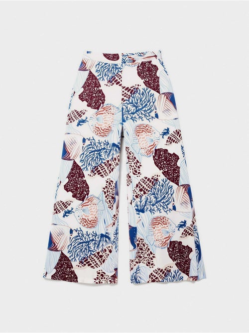 Pantalon long fluide imprimé inspiration fond marin - Kiabi Pantalon long fluide imprimé inspiration fond marin - Kiabi