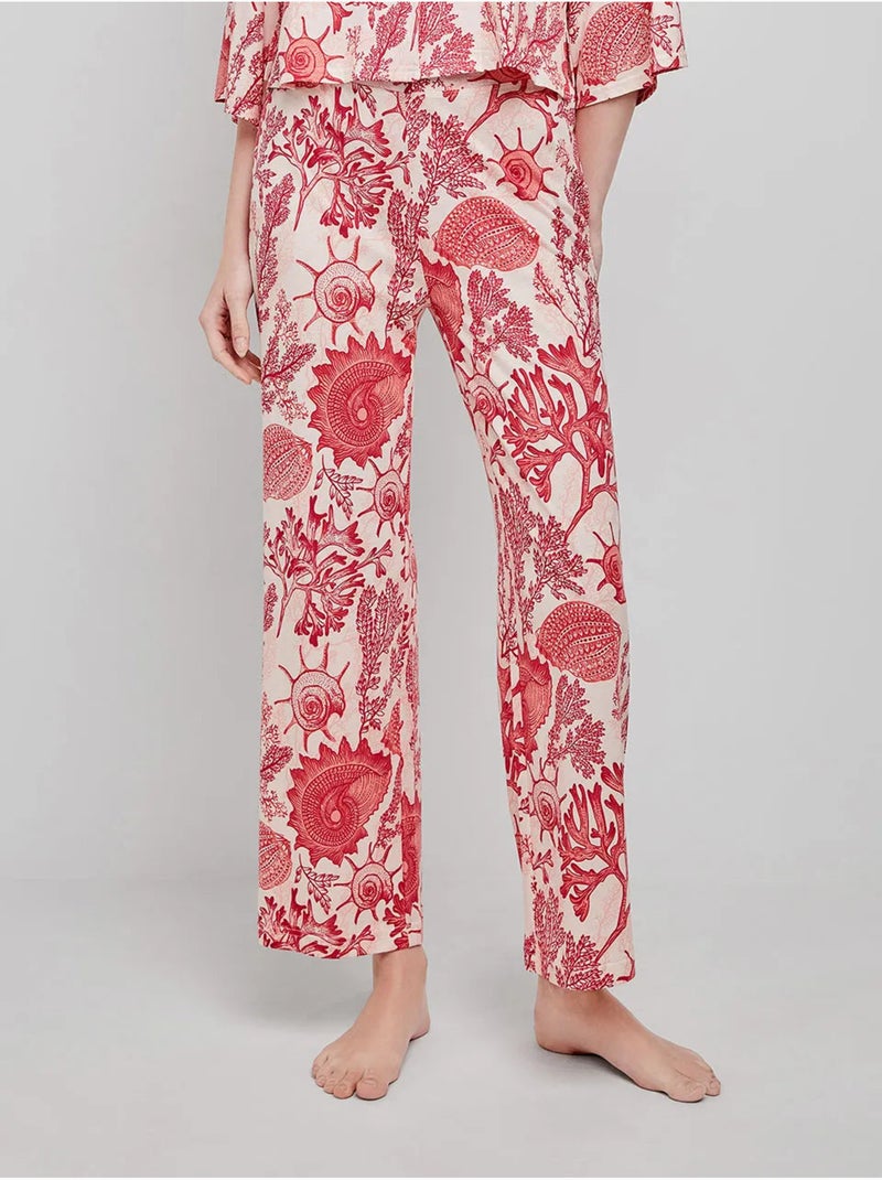 Pantalon long imprimé corail Multicolore - Kiabi