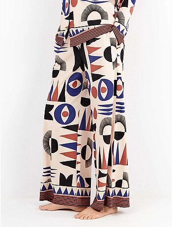 Pantalon long motifs géométriques