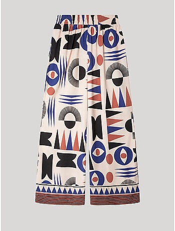 Pantalon long motifs géométriques