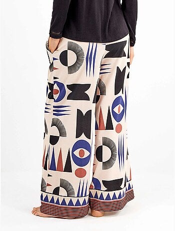Pantalon long motifs géométriques