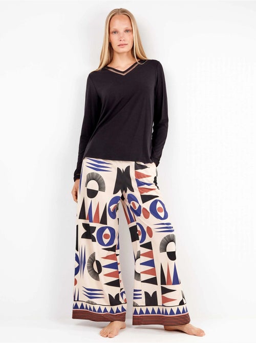 Pantalon long motifs géométriques - Kiabi Pantalon long motifs géométriques - Kiabi