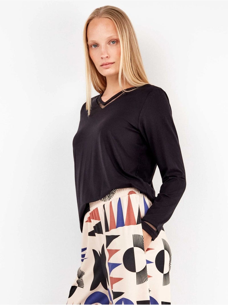 Pantalon long motifs géométriques Multicolore - Kiabi