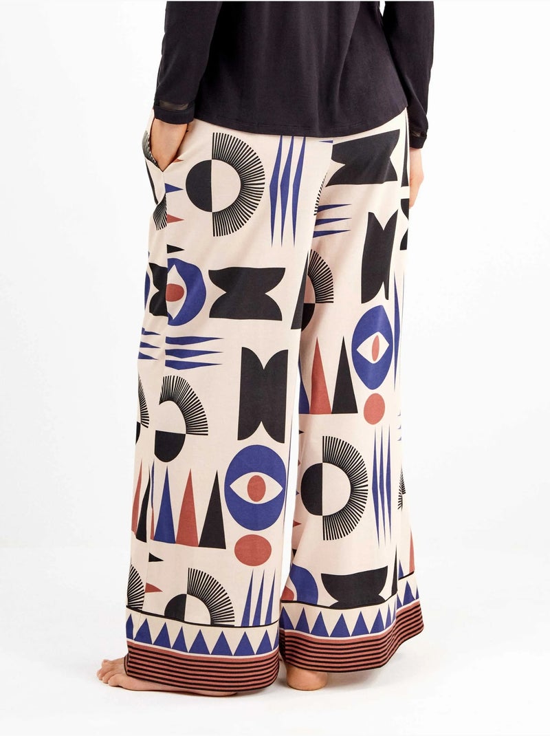 Pantalon long motifs géométriques Multicolore - Kiabi