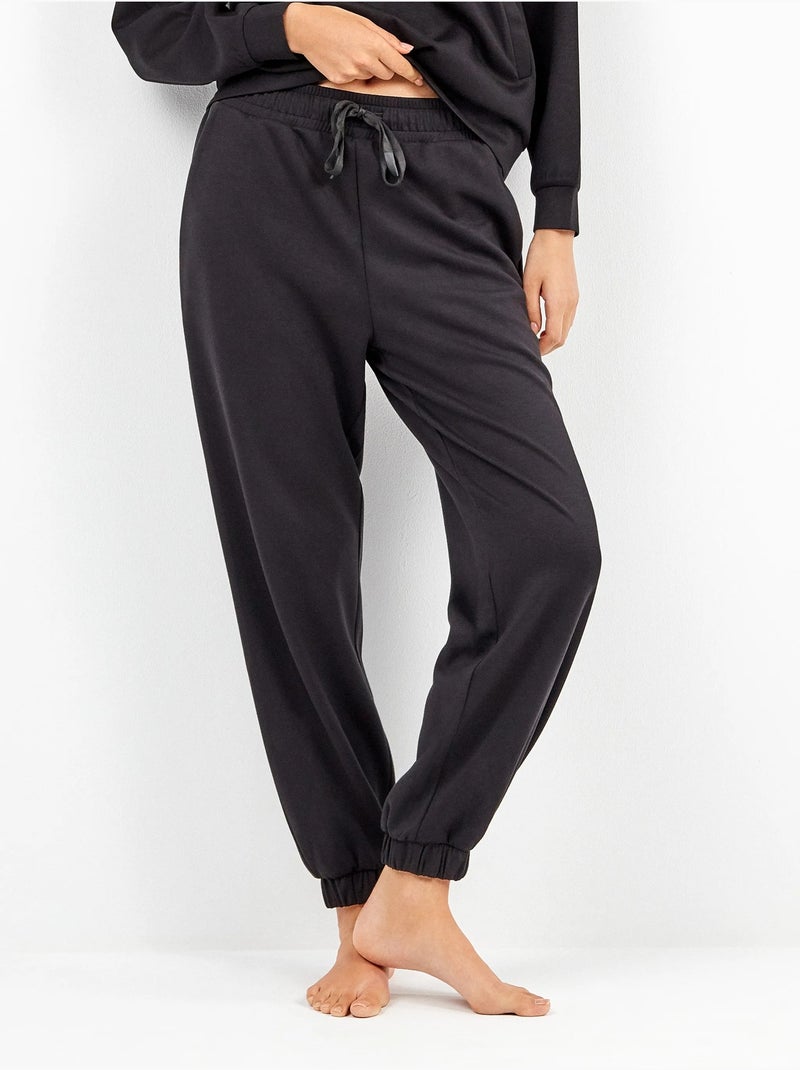 Pantalon long toucher doux Noir - Kiabi