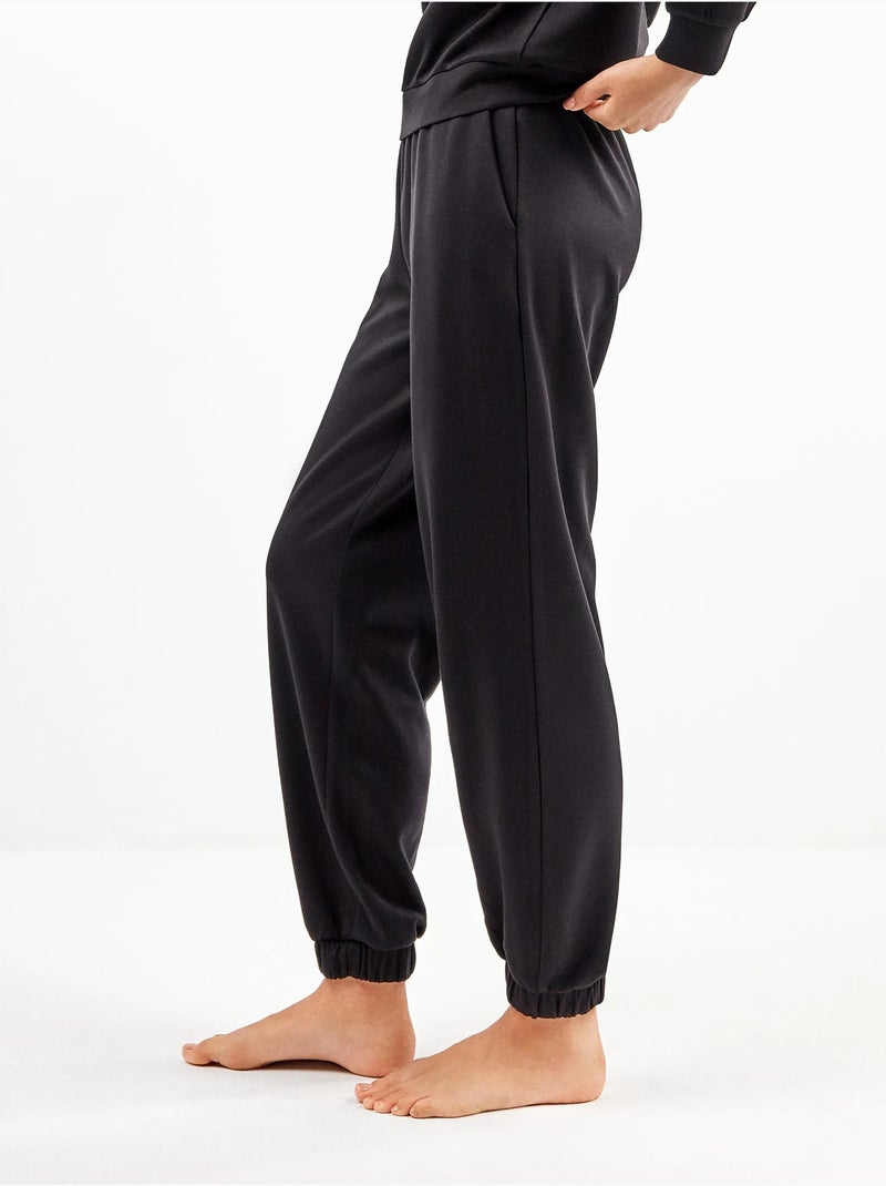 Pantalon long toucher doux Noir - Kiabi