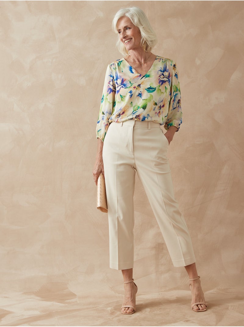 Pantalon longueur 7/8ème en toile - DAXON Beige - Kiabi