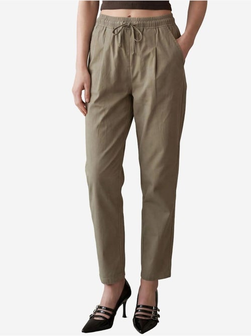 Pantalon longueur cheville avec cordon de serrage et poche my fashion - Kiabi Pantalon longueur cheville avec cordon de serrage et poche my fashion - Kiabi