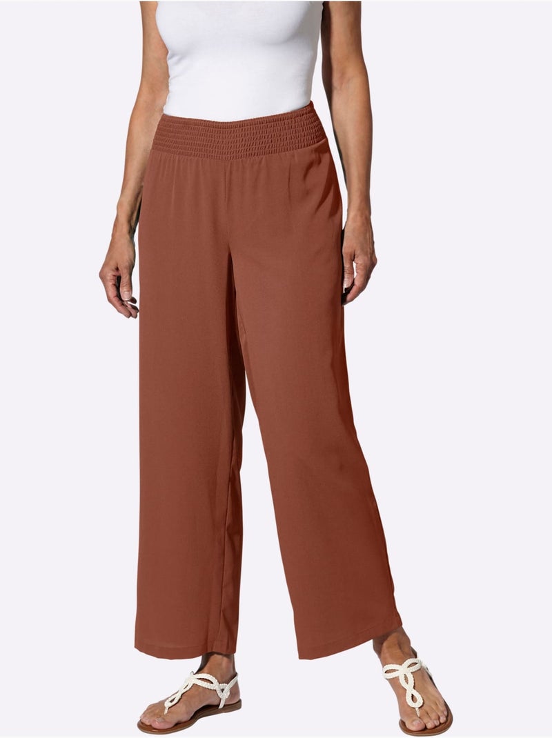 Pantalon Longueur Chevilles - Taille Standard - Moda Vilona Marron - Kiabi