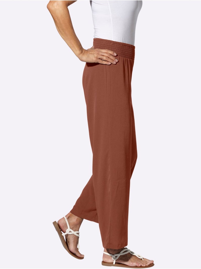 Pantalon Longueur Chevilles - Taille Standard - Moda Vilona Marron - Kiabi
