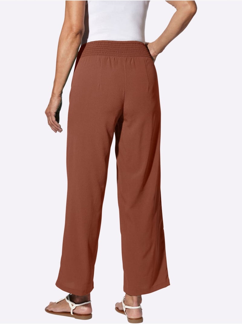 Pantalon Longueur Chevilles - Taille Standard - Moda Vilona Marron - Kiabi