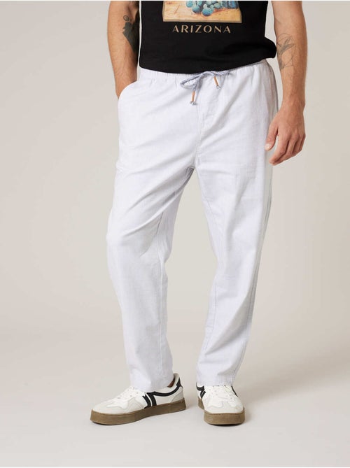 Pantalon loose homme en coton et lin 'Deeluxe' - Kiabi