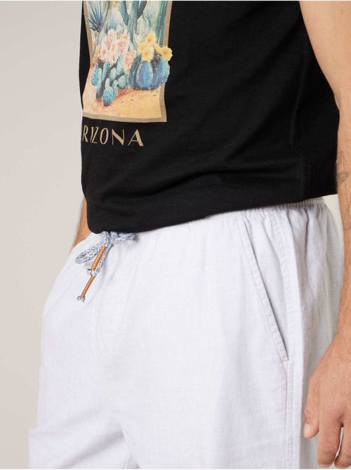 Pantalon loose homme en coton et lin 'Deeluxe' - Kiabi