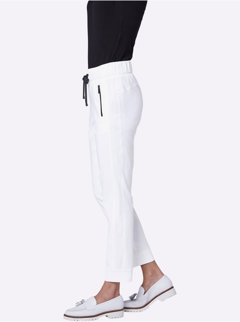 Pantalon Lyocell (tencel) - Taille Courte - helline Blanc - Kiabi