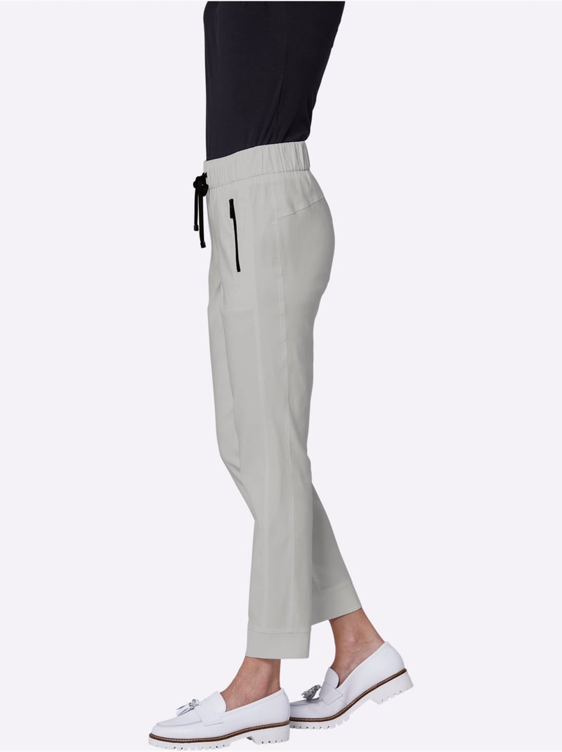 Pantalon Lyocell (tencel) - Taille Courte - helline Gris clair - Kiabi