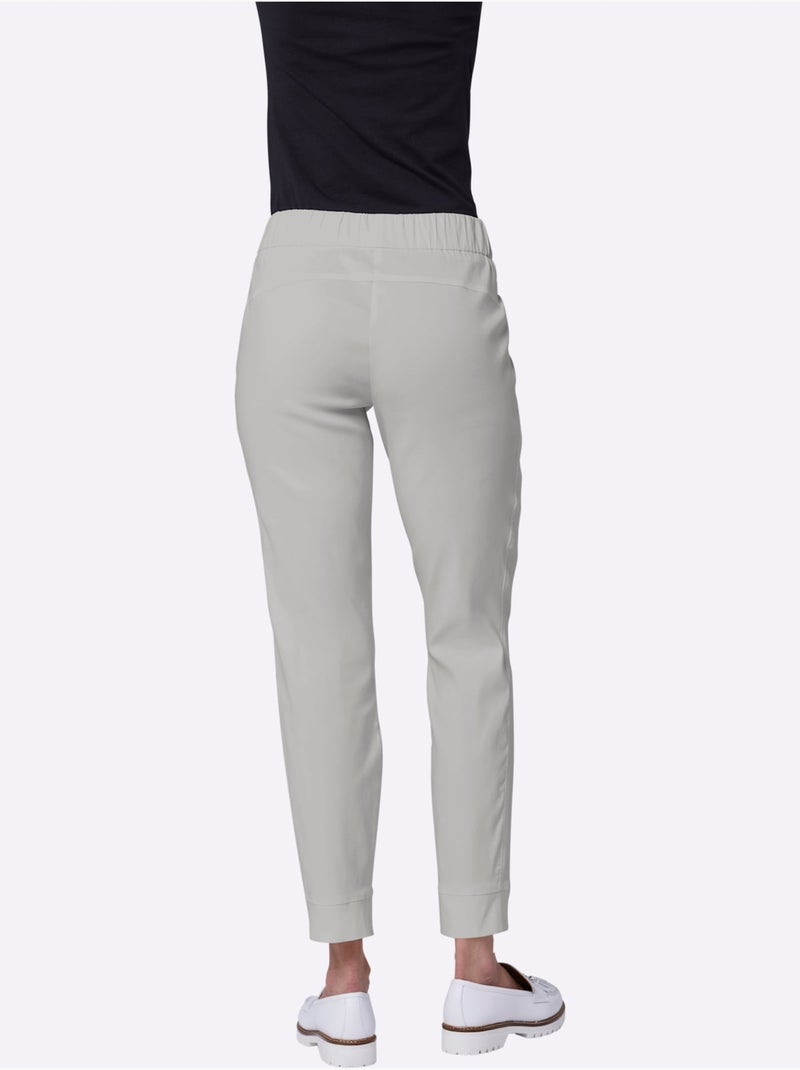 Pantalon Lyocell (tencel) - Taille Courte - helline Gris clair - Kiabi