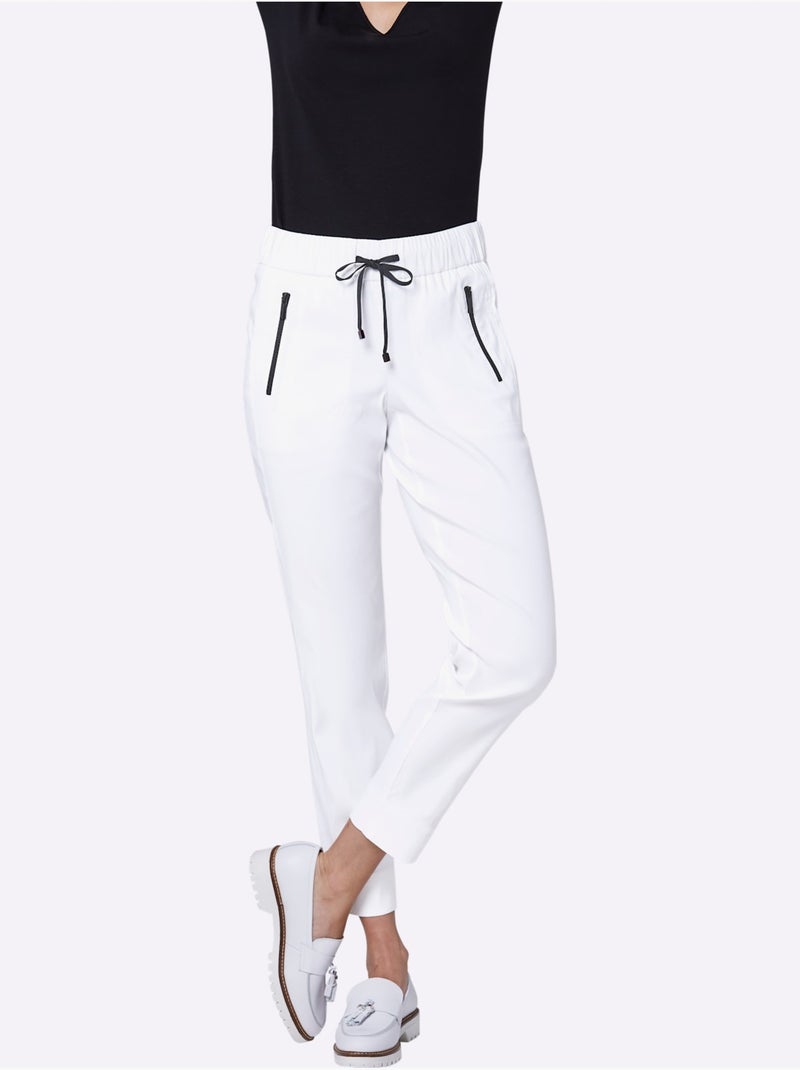 Pantalon Lyocell (tencel) - Taille Standard - helline Blanc - Kiabi