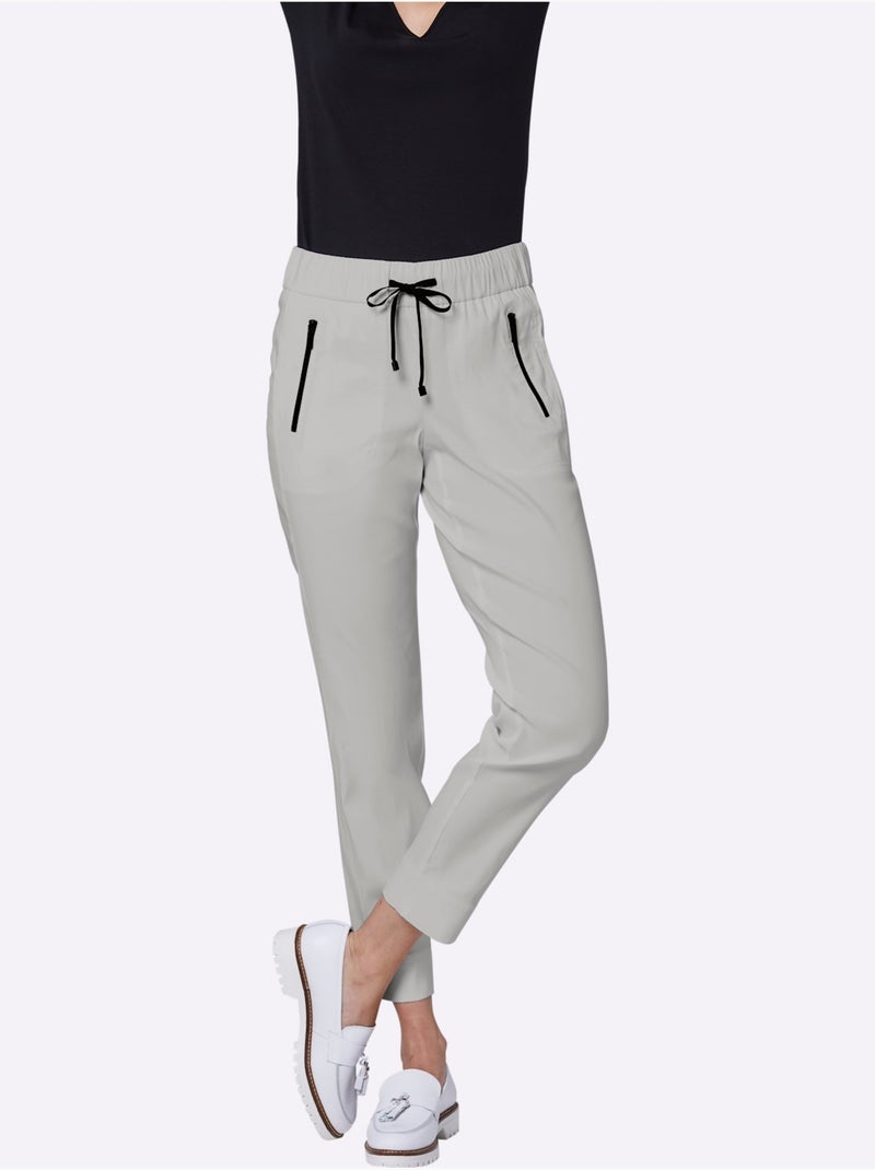 Pantalon Lyocell (tencel) - Taille Standard - helline Gris clair - Kiabi