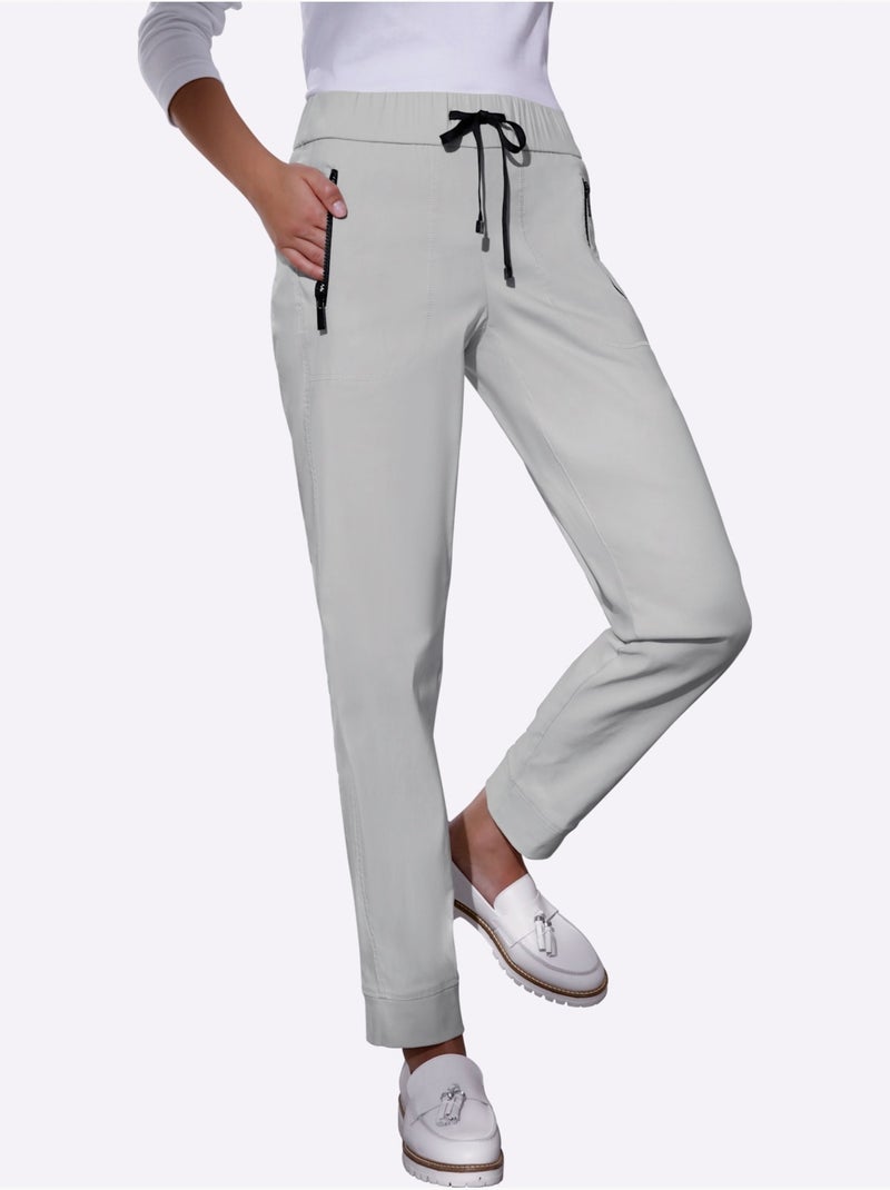 Pantalon Lyocell (tencel) - Taille Standard - helline Gris clair - Kiabi
