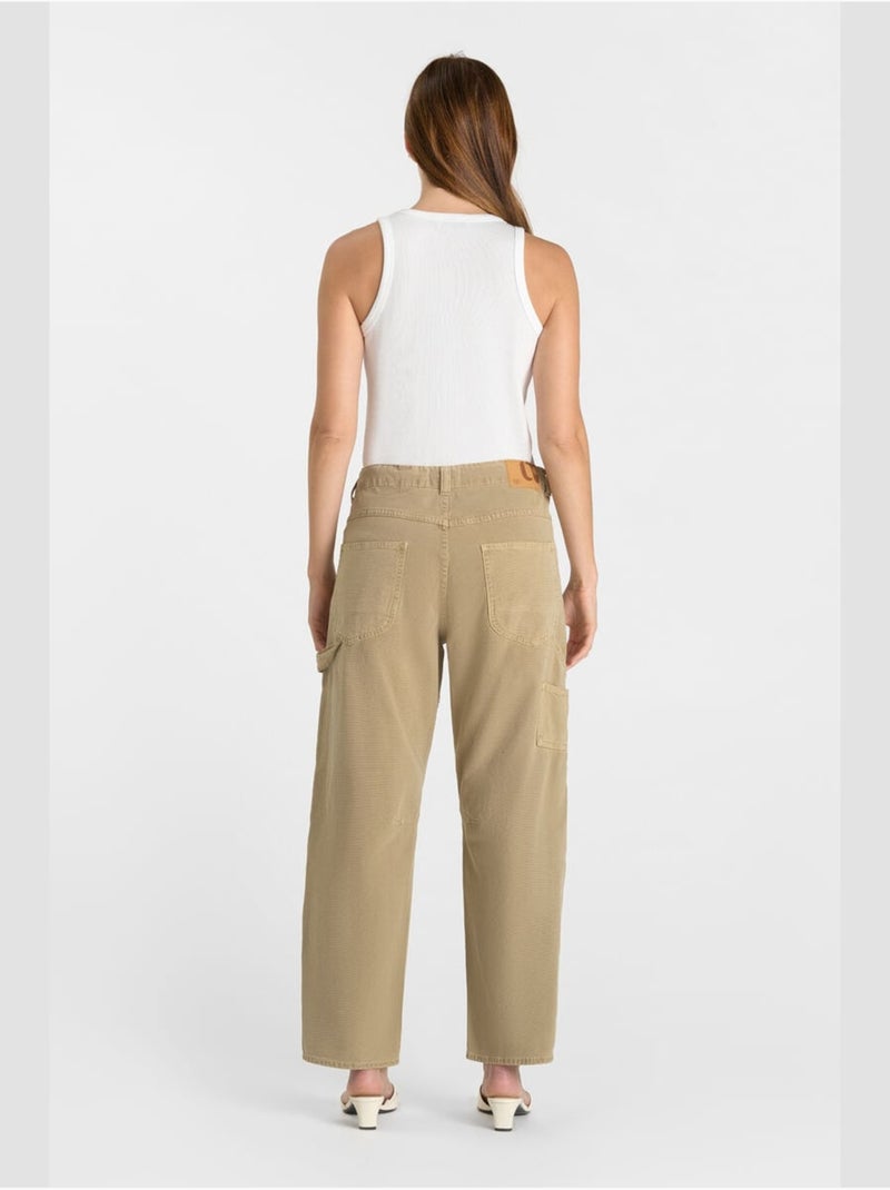 Pantalon MADIE loose, large en jeans 'Le Temps Des Cerises' Beige - Kiabi