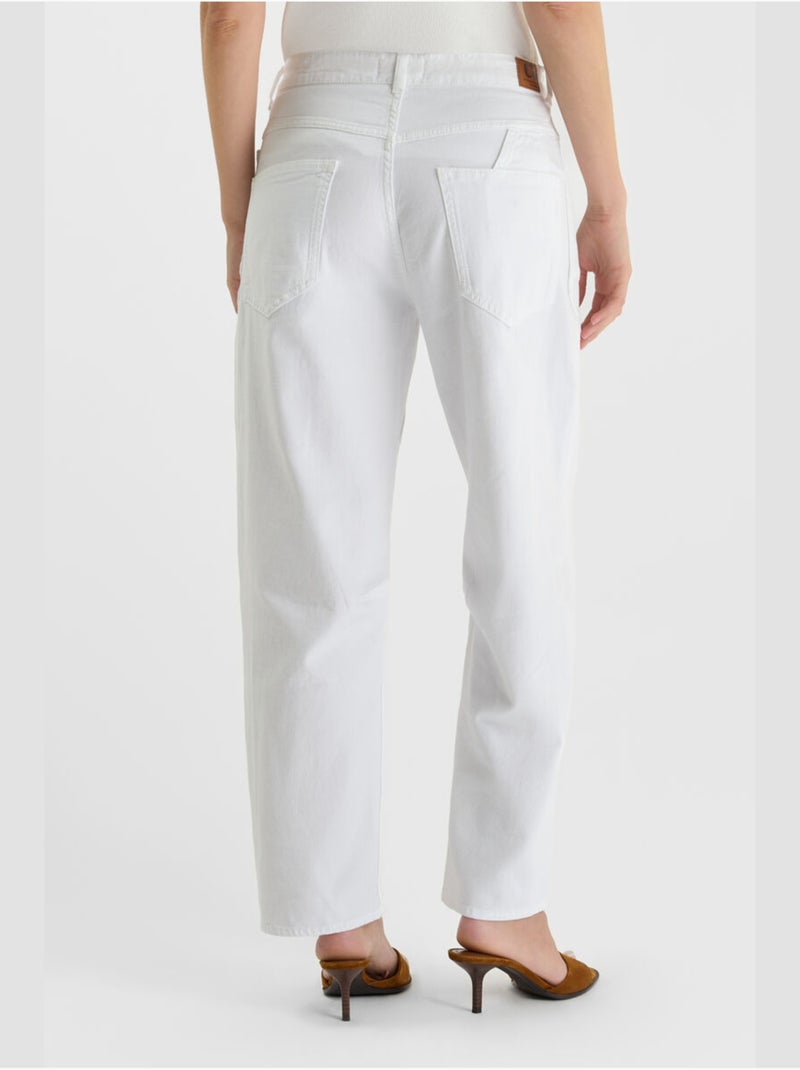 Pantalon madie loose, large en jeans 'le temps des cerises' Blanc - Kiabi