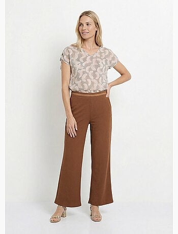 Pantalon maille avec galon à la taille - Afibel