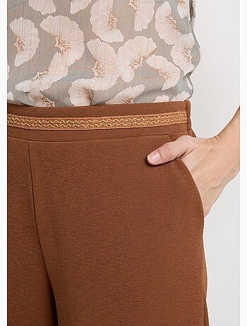 Pantalon maille avec galon à la taille - Afibel