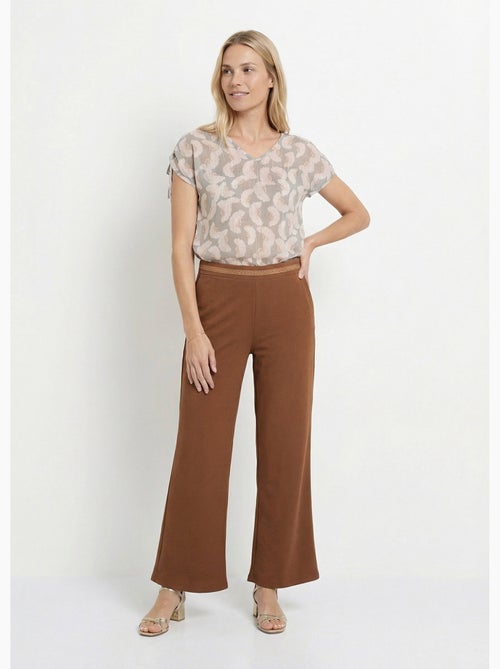 Pantalon maille avec galon à la taille - Afibel - Kiabi