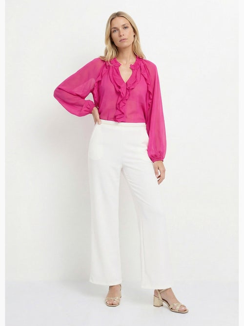 Pantalon maille avec galon à la taille - Afibel - Kiabi