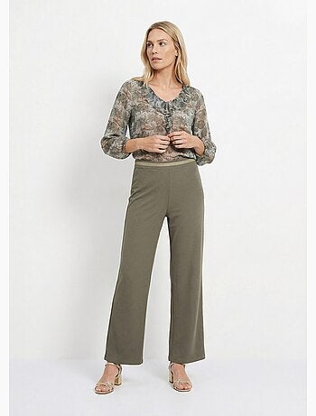 Pantalon maille avec galon à la taille - Afibel