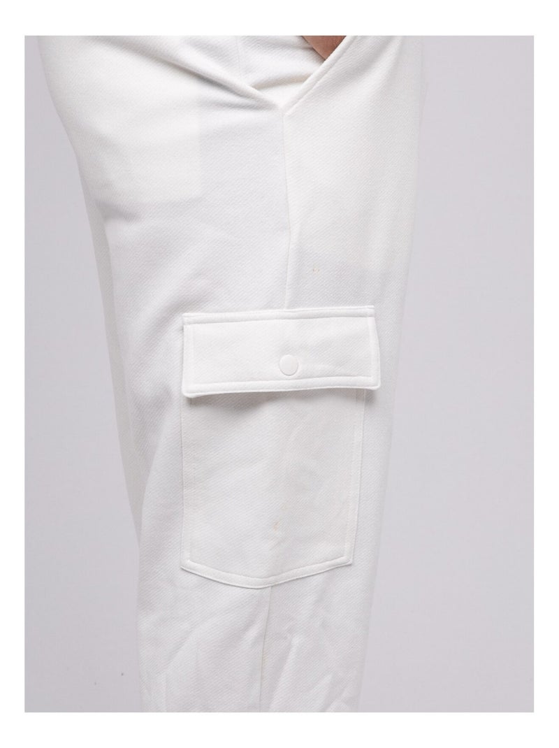 Pantalon maille cargo VALDO Ecru - Kiabi