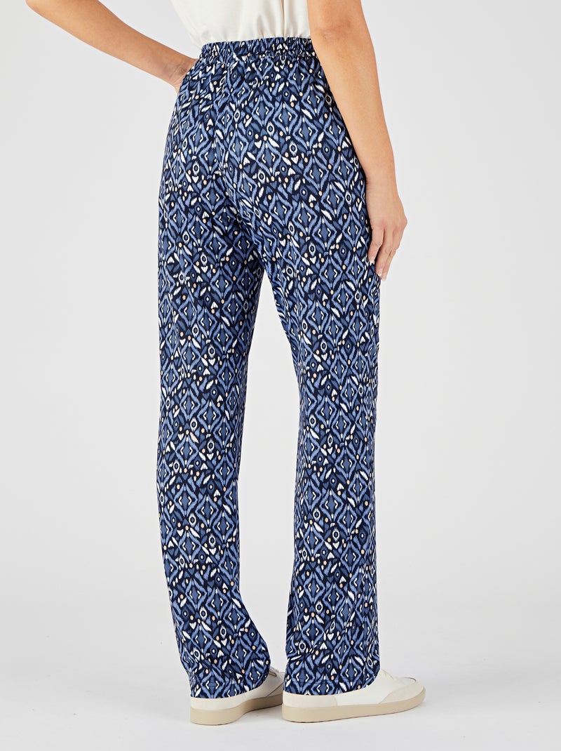 Pantalon maille crêpe - Damart Bleu - Kiabi