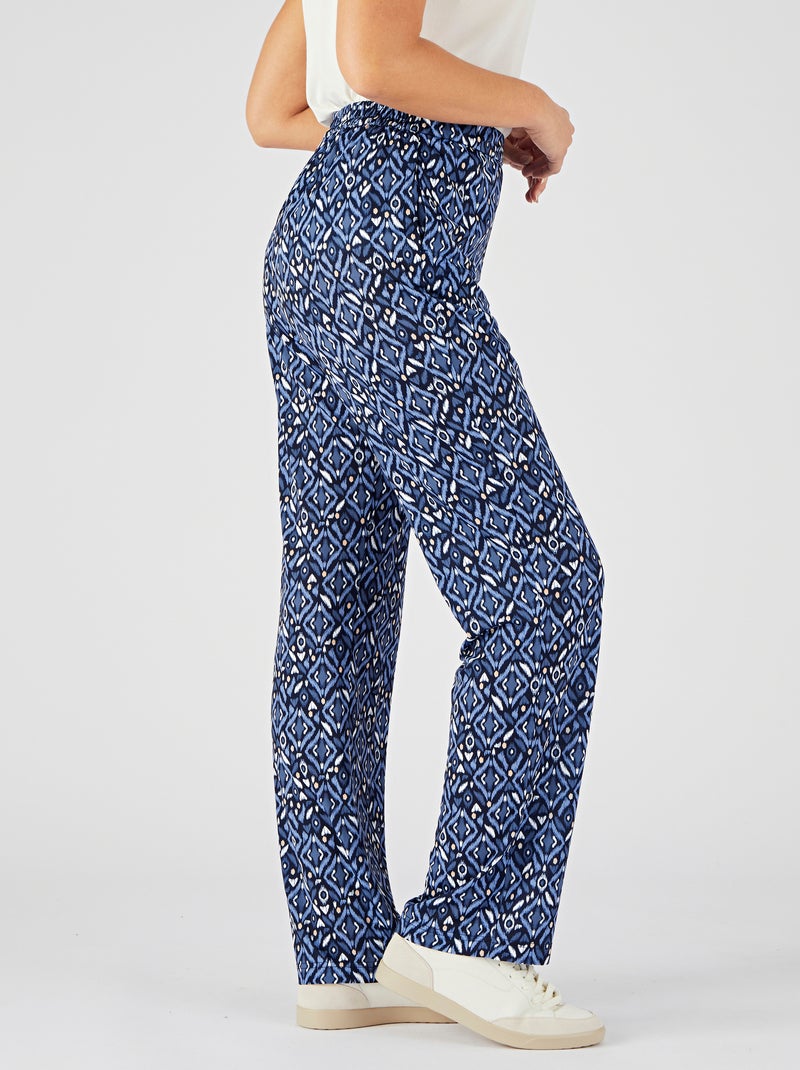 Pantalon maille crêpe - Damart Bleu - Kiabi
